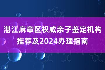 湛江麻章区权威亲子鉴定机构推荐及2024办理指南